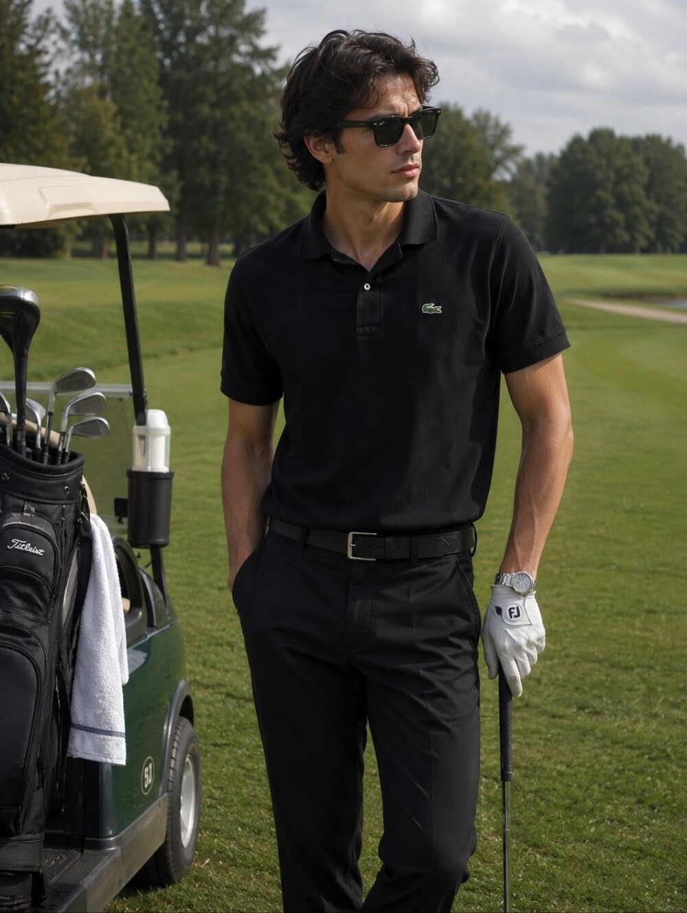 Lacoste Black Cotton Polo Shirt Classic Preppy Tennis Golf Men's Size 3 S